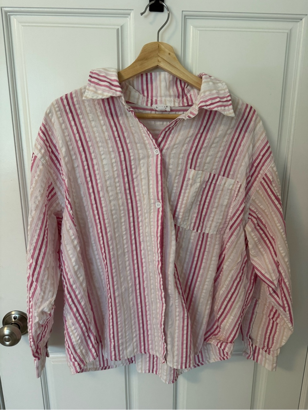 Le Lis Pink & White Striped Button-Down Shirt